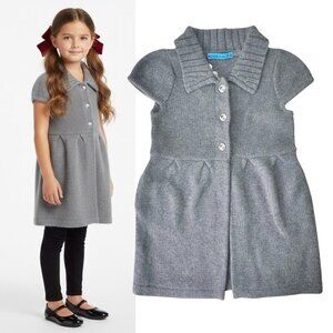 NEW Alice + Olivia Girl’s Sweater Dress Sz 5-6 Years Gray Angora Rhinestones